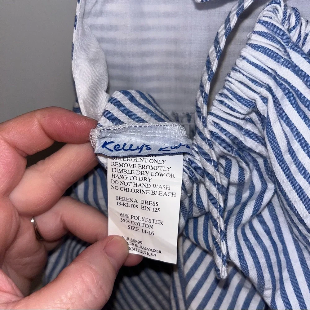 Kelly's Kids Blue and White Ruffled Sundress